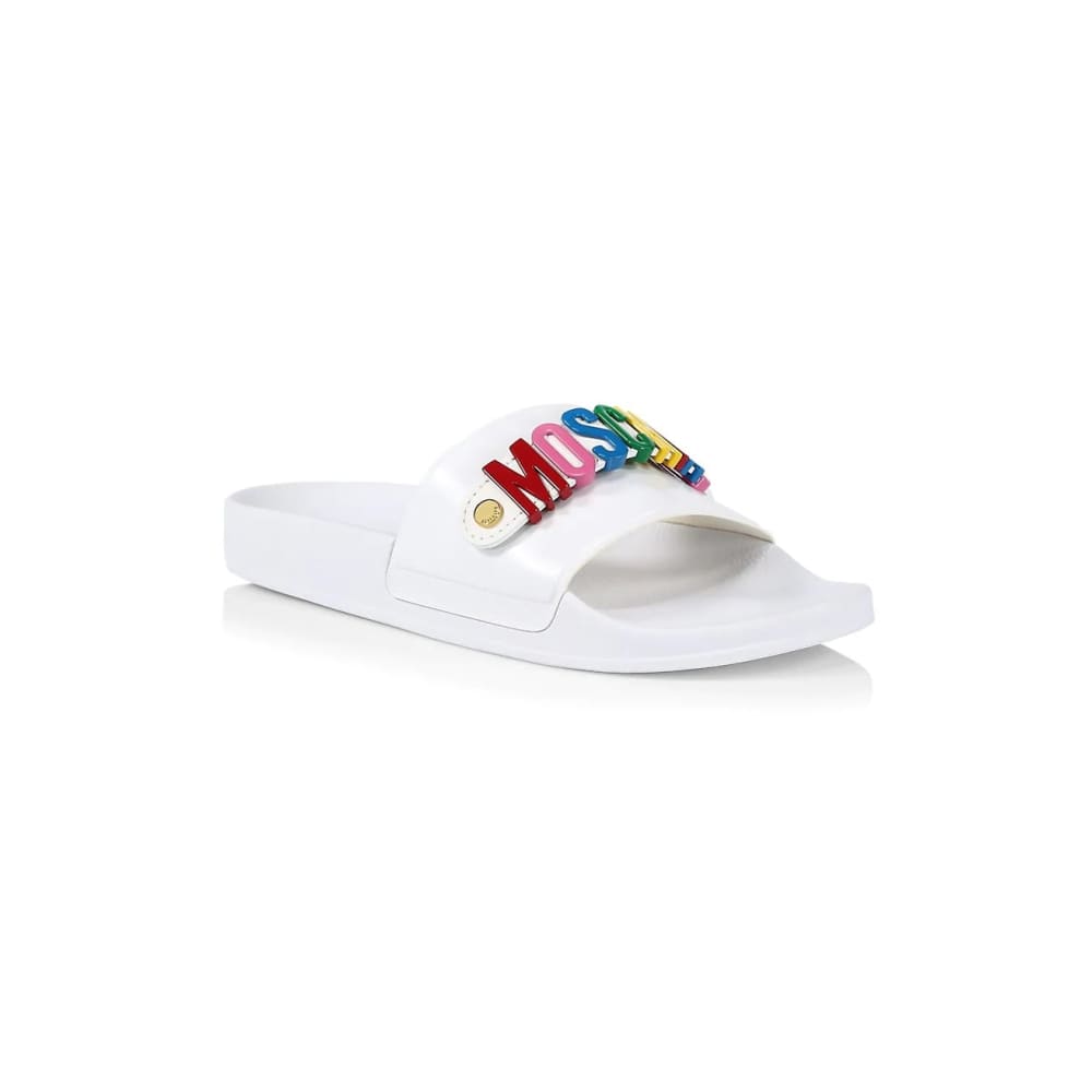 Moschino rainbow slides cheap