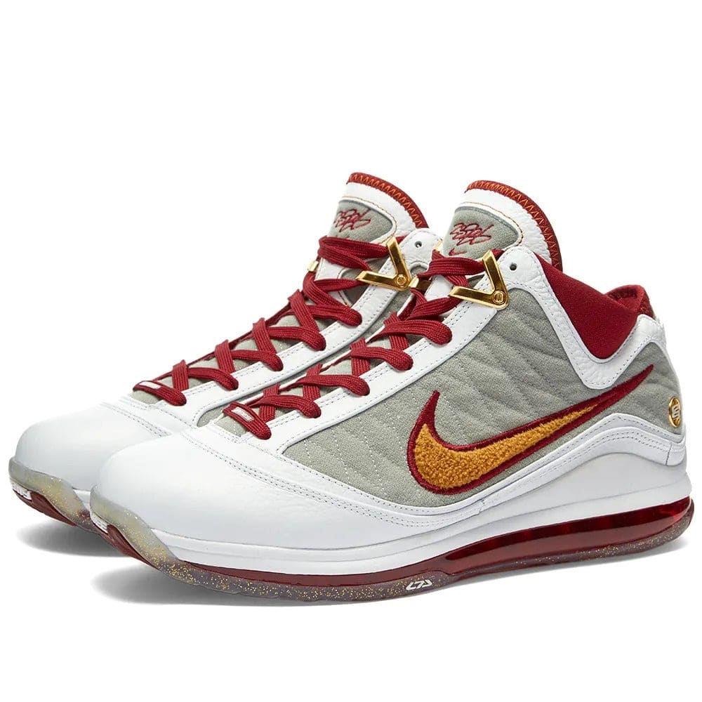 NIKE LEBRON 7 - UK 6 / WHITE BRONZE & TEAM RED