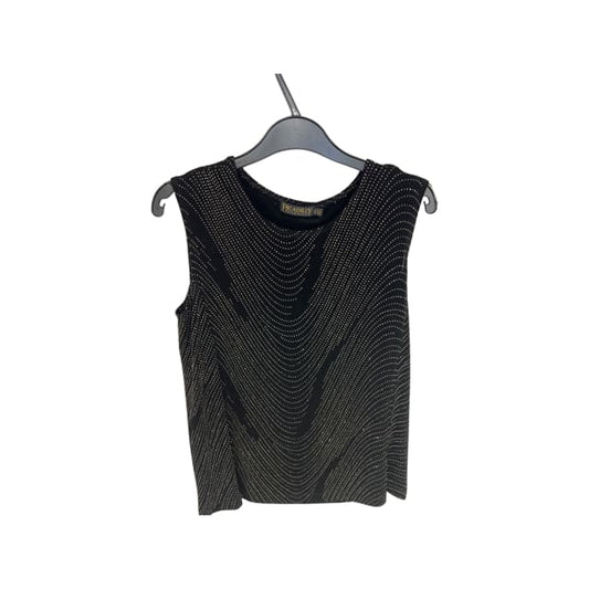 PICADILLY Metallic Black Sleeve-less Blouse - black / medium