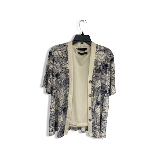 PICADILLY Sleeve-less Blouse with Cardigan - black / small