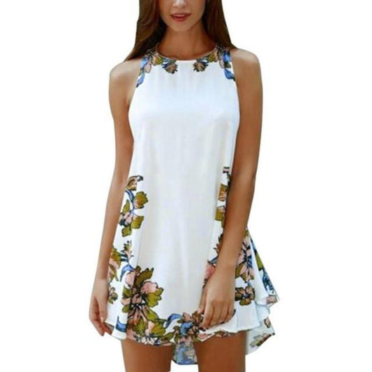 Sleeveless One Piece Floral Mini Dress