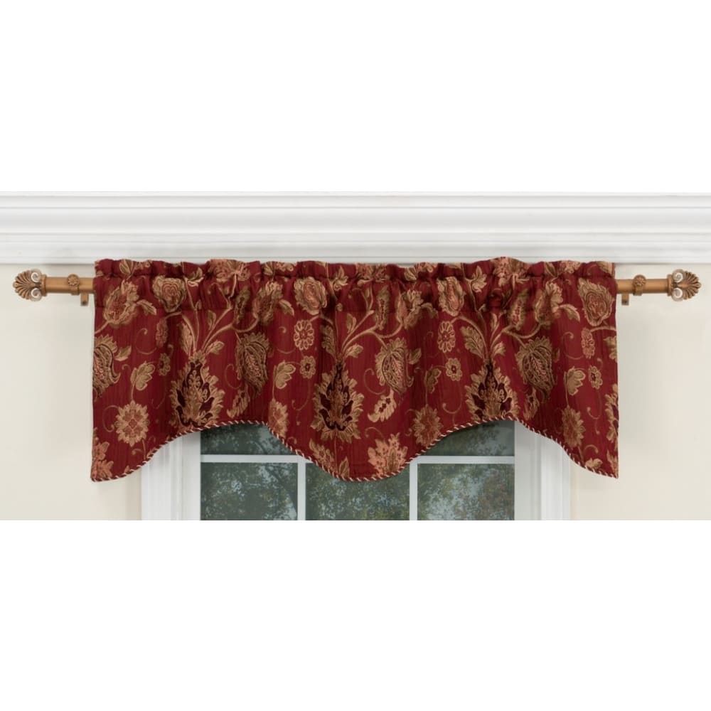 Renaissance Home Fashion Darby Valance - 50x17 / Flame Red