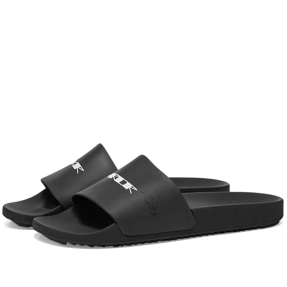 RICK OWENS DRKSHDW RUBBER LOGO SLIDE