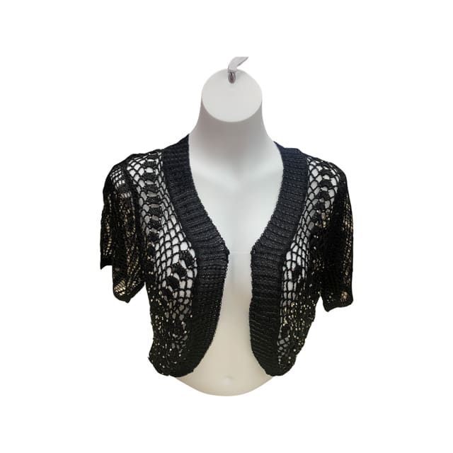 short sleeve cardigan - S/M / black