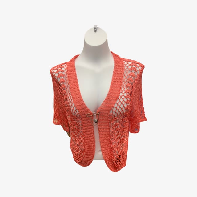 short sleeve cardigan - S/M / Peach