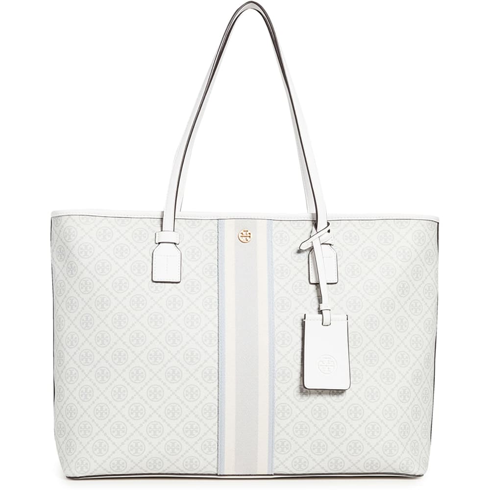 Tory Burch T Monogram Small Canvas Tote Bag Ivory