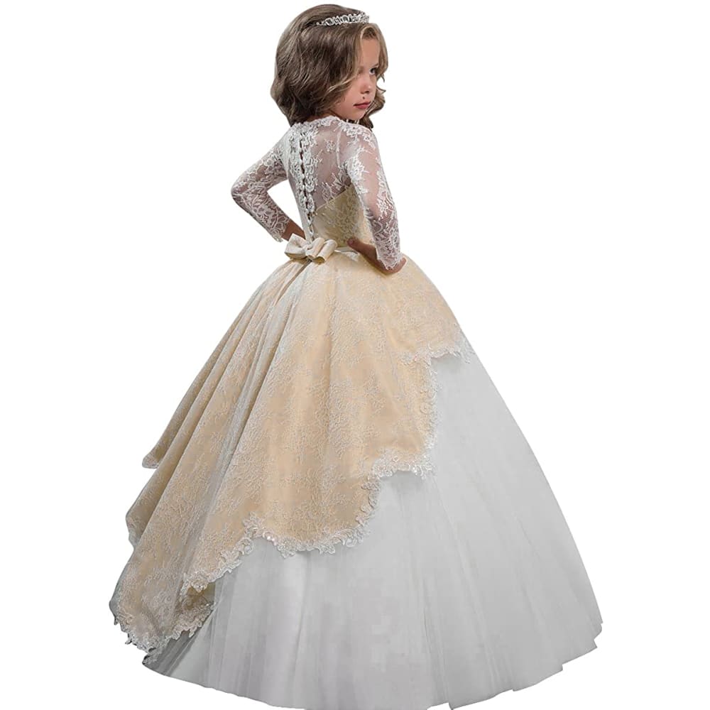 Vintage Flower Girls First Communion Dresses with Lace