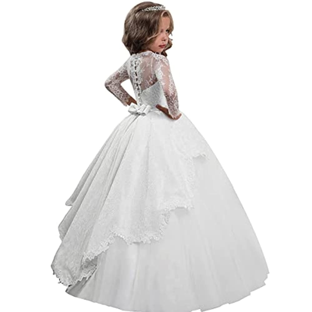Vintage Flower Girls First Communion Dresses with Lace