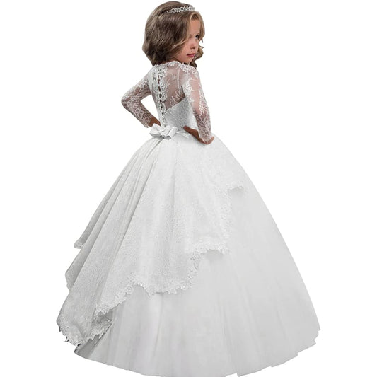 Vintage Flower Girls First Communion Dresses with Lace