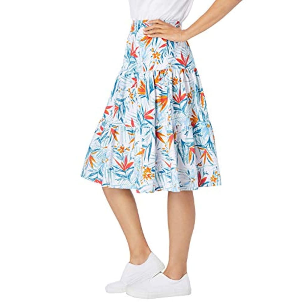 Woman Within Women’s Plus Size Jersey Knit Tiered Skirt -