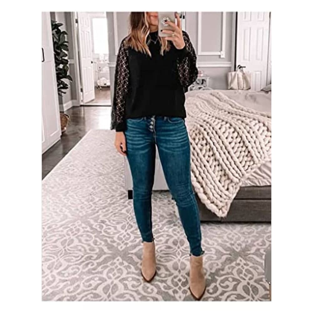 Women’s Puff Long Sleeve Tops Casual Loose Blouse Shirts -
