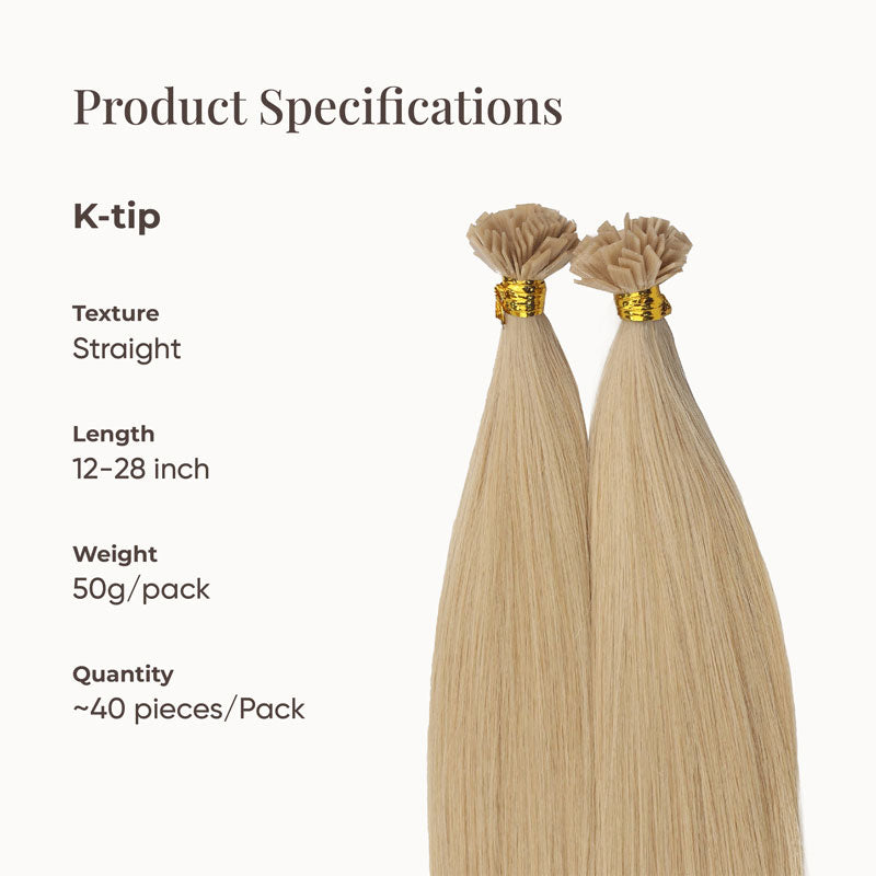Light Blonde (9C) Flat Tip Hair Extensions (50g - 100g)