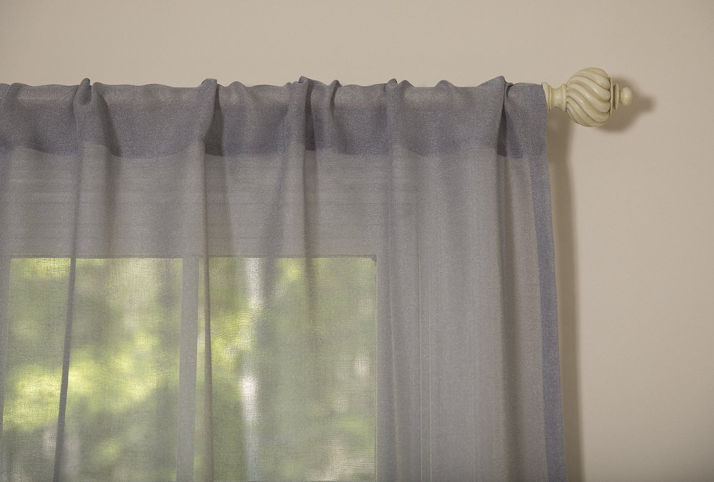 ML16605 Morning Mist Sheer Rod Pocket Curtain Panel 52x96 Gray