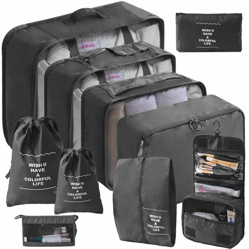 10/7 Pcs Set Travel Organizer Storage Bags Suitcase Packing Cubes