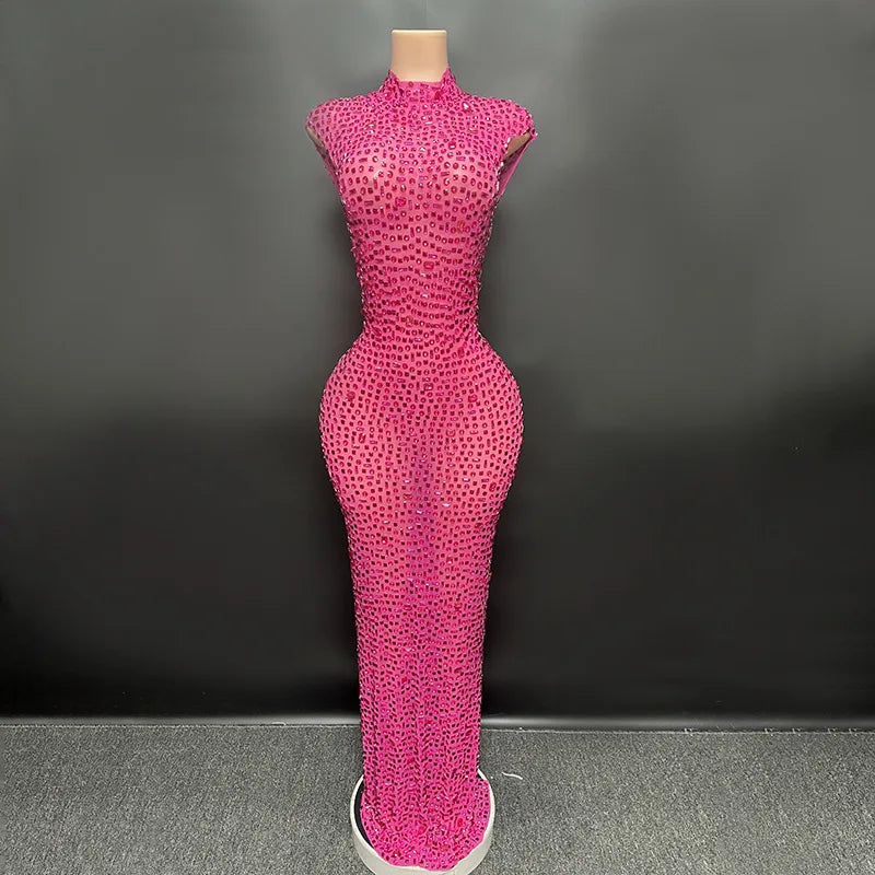 Elegant Luxury Crystal Party Dress Birthday Celebration Dress Bride