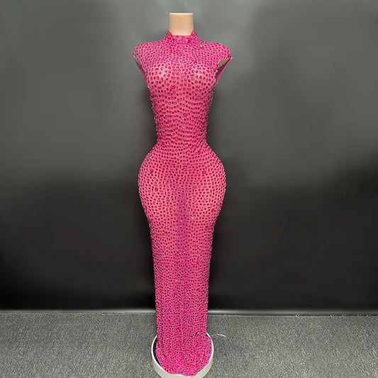 Elegant Luxury Crystal Party Dress Birthday Celebration Dress Bride