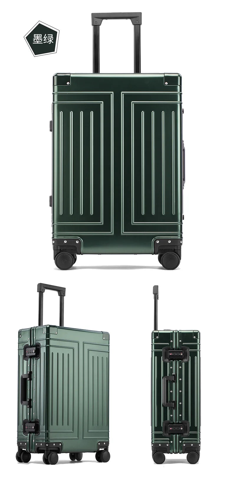 2024 Capacity Durable Luggage Sets 100% Aluminum Suitcase Wheels Women