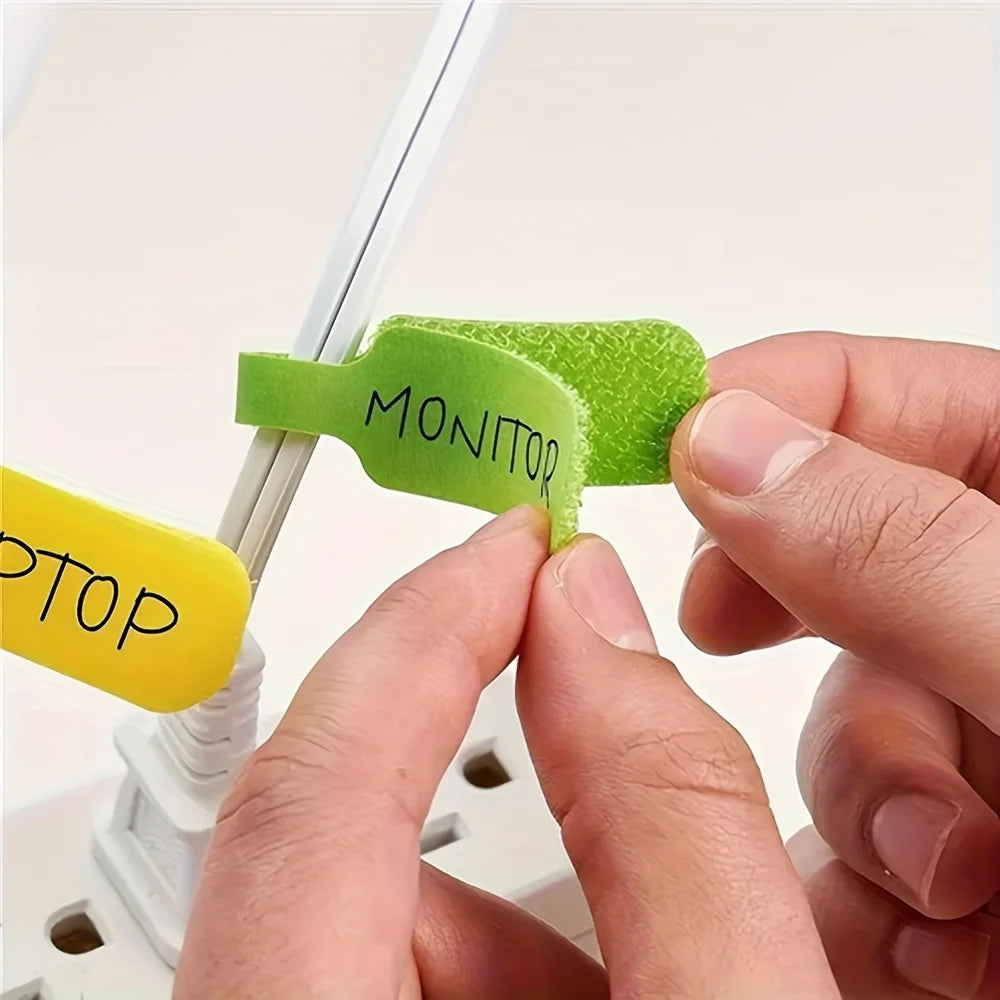 10/30/50pcs Reusable Waterproof Cable Labels Color-Coded Organizer