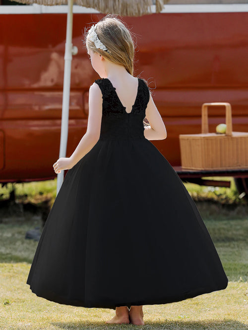Soft Tulle Satin Floral Appliques Lace Elegant Wedding Party Princess