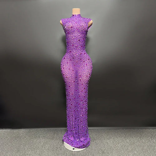 Elegant Luxury Crystal Party Dress Birthday Celebration Dress Bride