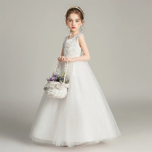 BX683 Kids Dresses For Girls Lace Dress Gown Princess Clothes Children