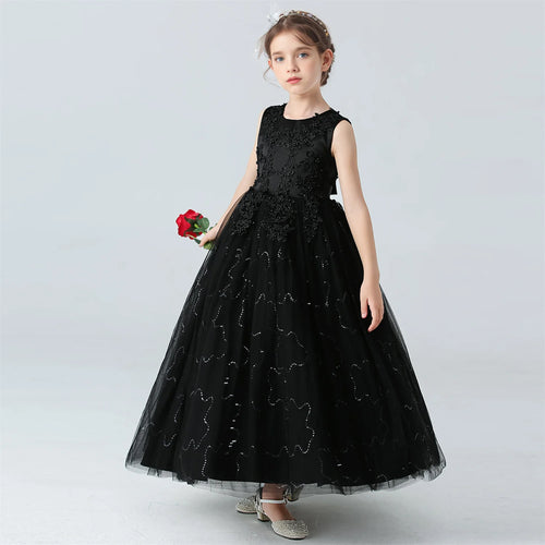 BX683 Kids Dresses For Girls Lace Dress Gown Princess Clothes Children