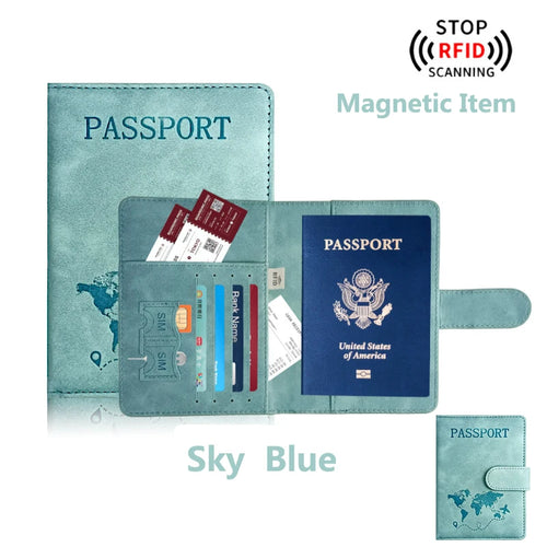 Passport Holder for Travel Essentials  Passport Wallet Cover Case for