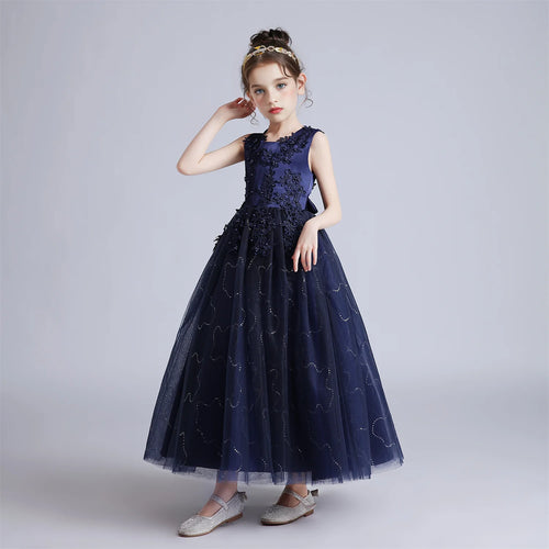 BX683 Kids Dresses For Girls Lace Dress Gown Princess Clothes Children