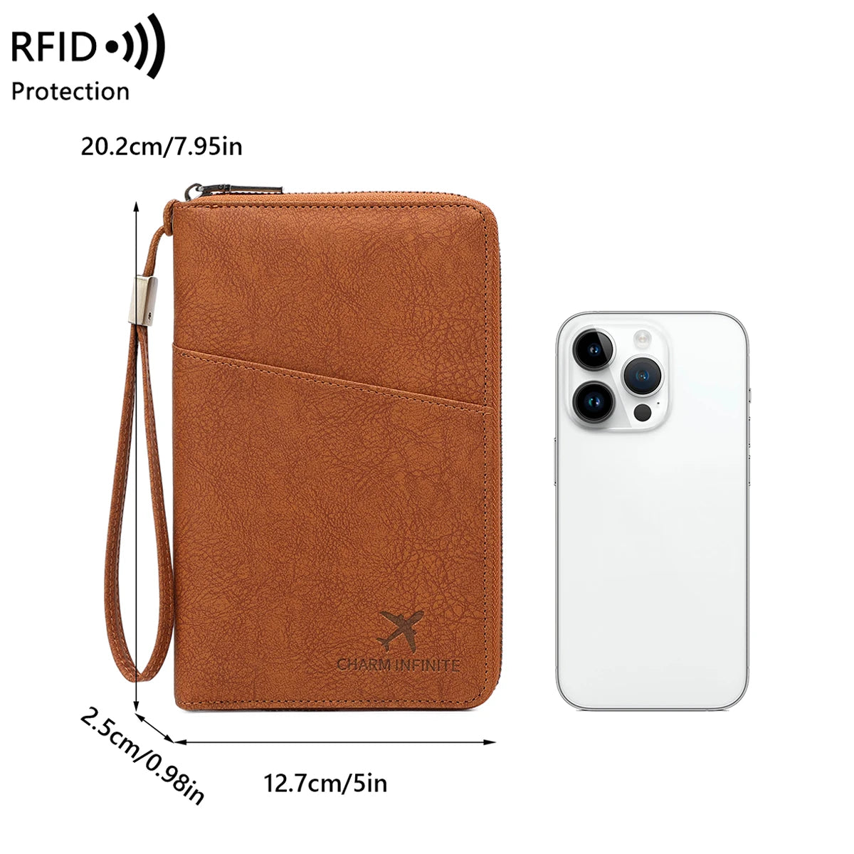 Multi-Functional RFID Blocking Passport Bag Travel Document Holder