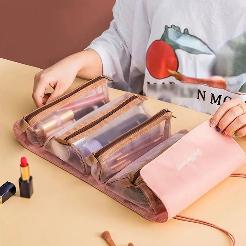 Detachable Cosmetic Bag Portable Large Capacity 4 in 1 Makeup Bags