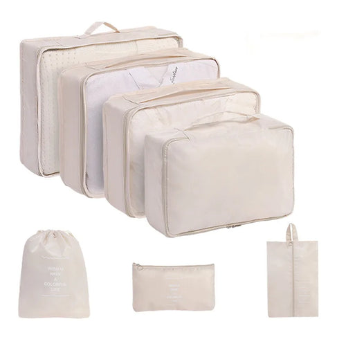 7 Pcs Set Travel Organizer Storage Bags Suitcase Packing Cubes Set