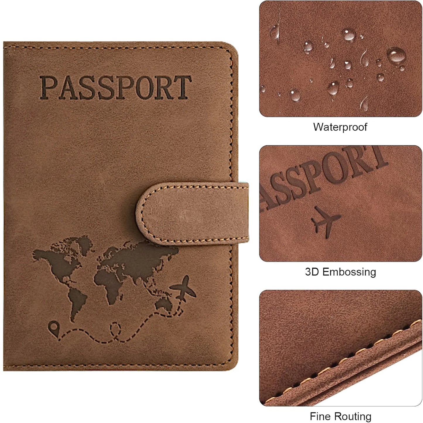 Passport Holder for Travel Essentials  Passport Wallet Cover Case for