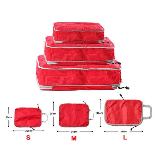 Foldable Compressible Packing Cubes, Waterproof Travel Storage Bag,