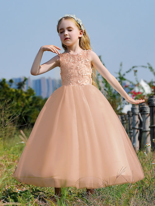 Soft Tulle Satin Floral Appliques Lace Elegant Wedding Party Princess