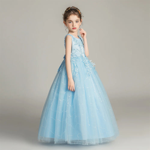 BX683 Kids Dresses For Girls Lace Dress Gown Princess Clothes Children