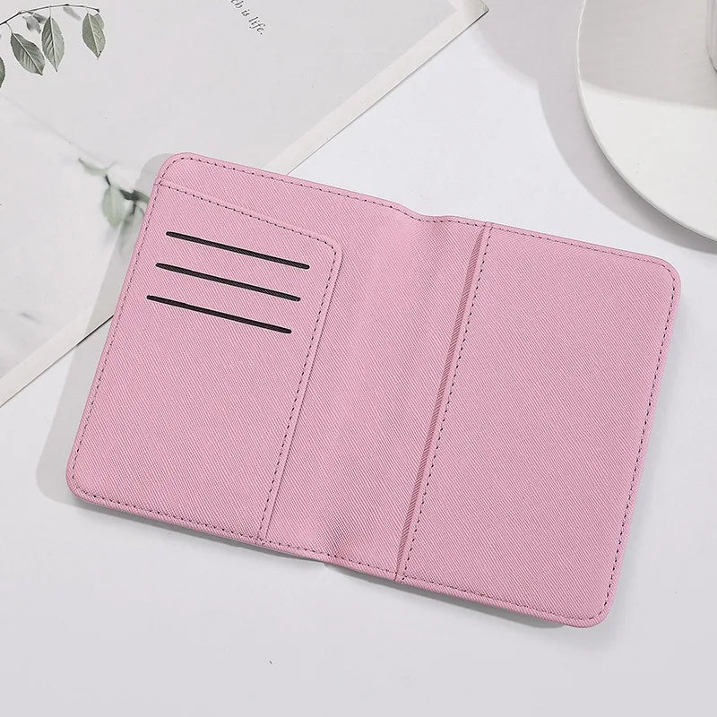 Hello Kitty Women Passport Cover PU Leather Multifunction Credit Card