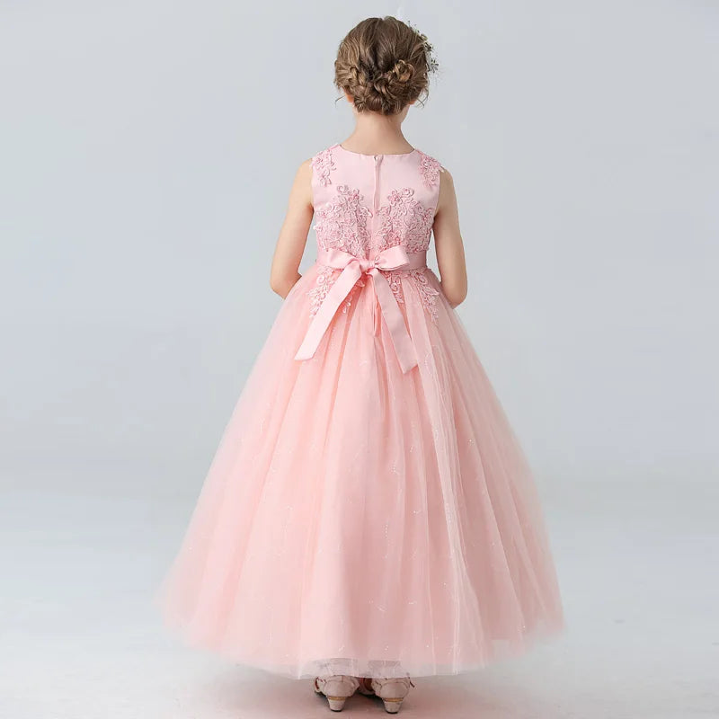 BX683 Kids Dresses For Girls Lace Dress Gown Princess Clothes Children
