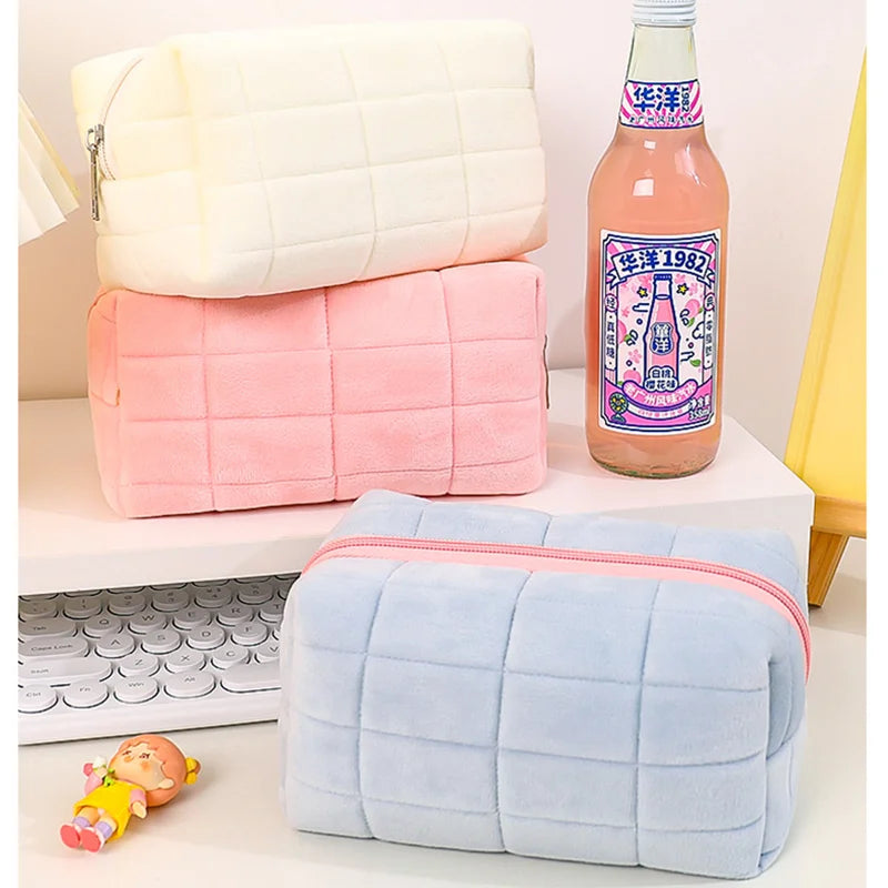 Kawaii Pencil Case Creative Pillow Bag Large Capacity Short fluff Bag