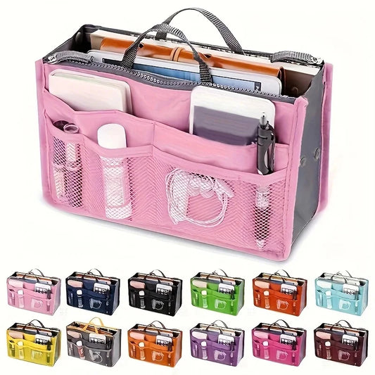 Multifunctional Bi-fold Storage Bag Double Zipper Large Capacity