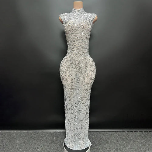 Elegant Luxury Crystal Party Dress Birthday Celebration Dress Bride