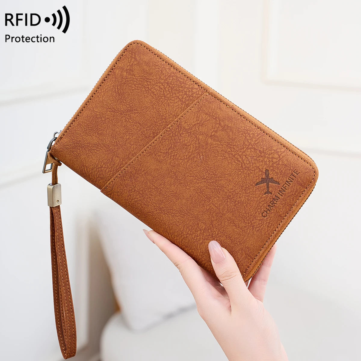 Multi-Functional RFID Blocking Passport Bag Travel Document Holder