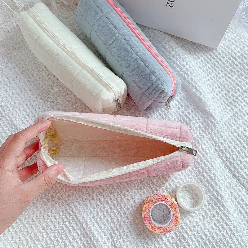 Kawaii Pencil Case Creative Pillow Bag Large Capacity Short fluff Bag