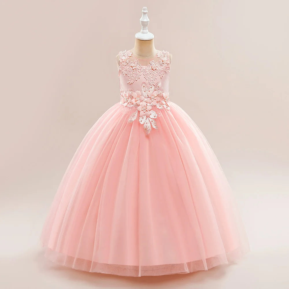 Elegant Baptism Wedding Girls Dress Fashion Tulle First Communion