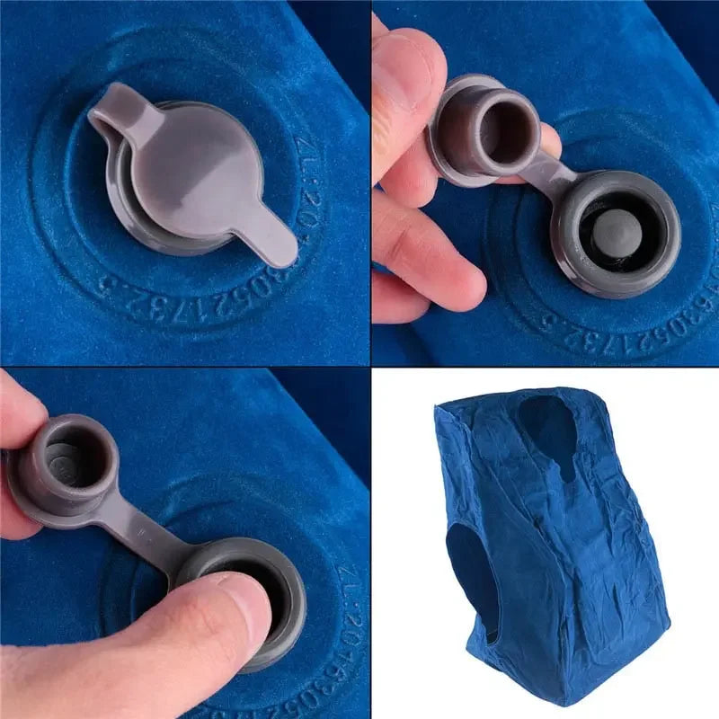 1pc Inflatable Air Cushion Travel Pillow Headrest Chin Support