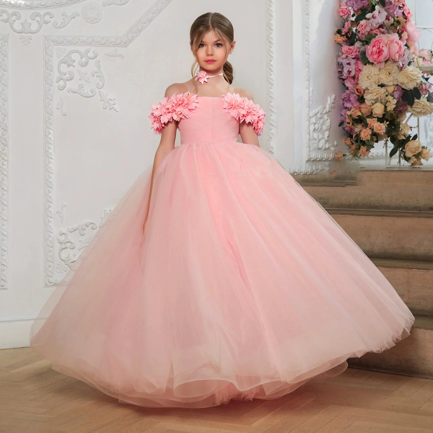 Fluffy Flower Bridemaid Girl Dresses For Wedding and Party Ball Gown