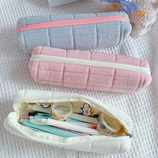 Kawaii Pencil Case Creative Pillow Bag Large Capacity Short fluff Bag