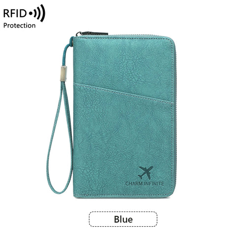 Multi-Functional RFID Blocking Passport Bag Travel Document Holder