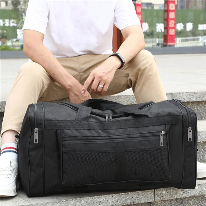 Women Men Nylon Travel Duffel Bag Carry On Luggage Bag Men Tote Large