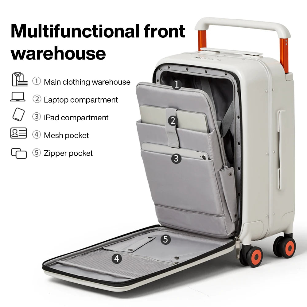 Mixi New Design Wide Handle Suitcase Men Carry-On Luggage Women Travel
