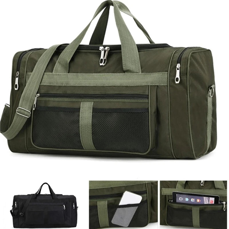 Women Men Nylon Travel Duffel Bag Carry On Luggage Bag Men Tote Large